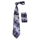 Men's Stacy Adams Necktie and Hankie Set Fancy Design Silky Look SAT11 Purple - J.Valintin Men's Wear Legend - sat11