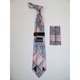 Men's Stacy Adams Necktie and Hankie Set Fancy Design Silky Look SAT30 Pink - J.Valintin Men's Wear Legend - sat30