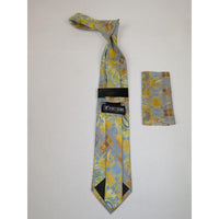 Men's Stacy Adams Necktie and Hankie Set Fancy Design Silky Look SAT42 Gold - J.Valintin Men's Wear Legend - sat42