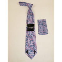 Men's Stacy Adams Necktie and Hankie Set Fancy Design Silky Look SAT43 Pink - J.Valintin Men's Wear Legend - sat43