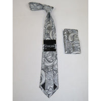 Men's Stacy Adams Tie and Hankie Set Woven Design #St415 Silver gray - J.Valintin Men's Wear Legend - 94820