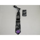 Men's Stacy Adams Tie and Hankie Set Woven Design #Stacy90 Black - J.Valintin Men's Wear Legend - 170