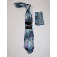 Men's Stacy Adams Tie and Hankie Set Woven Silky Fabric #Stacy92 Teal - J.Valintin Men's Wear Legend - 172