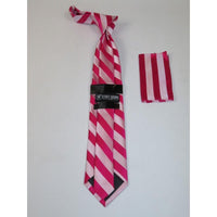 Men's Stacy Adams Tie and Hankie Set Woven Silky #St4 Fuchsia Pink - J.Valintin Men's Wear Legend - 24805