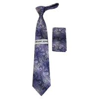 Men's Stacy Adams Tie and Hankie Set Woven Silky #Stacy64 Lavender Paisley - J.Valintin Men's Wear Legend - 143