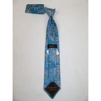 Mens Steven Land 100% Woven Silk Big Knot Tie and Hankie Set BW2430 - 17 Blue - J.Valintin Men's Wear Legend - BW2430 - 17