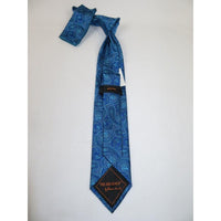 Mens Steven Land 100% Woven Silk Big Knot Tie and Hankie Set BW2436 - 04 Blue - J.Valintin Men's Wear Legend - BW2436 - 04