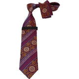 Mens Steven Land 100% Woven Silk Big Knot Tie and Hankie Set BW252,11 Pink Multi - J.Valintin Men's Wear Legend - 100021