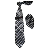 Mens Steven Land Density 100% Satin Silk Crystal Tie/Hankie Set CR29 - 01 - J.Valintin Men's Wear Legend - CR29 - 01