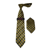 Mens Steven Land Density 100% Satin Silk Crystal Tie/Hankie Set CR29 - 12 Gold - J.Valintin Men's Wear Legend - CR29 - 12