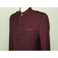 Mens Suit Apollo King Banded Collarless Chinese Mandarin Wide Leg AG96 Burgundy - J.Valintin Men's Wear Legend - 72937