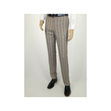 Mens Suit by RENOIR English Plaid Window Pane European Business 291 - 5 Beige blue - J.Valintin Men's Wear Legend - 32127