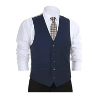 Men's Suit Separate Vest V - neck Adjustable Strap 5Button 2Pockets 201 - 19 Navy - J.Valintin Men's Wear Legend - 201 - 19 - Navy Vest - 36