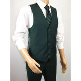 Men's Suit Separate Vest V - neck Adjustable Strap 5Button 2Pockets 201 - 9 Green - J.Valintin Men's Wear Legend - 201 - 9 - Green Vest - 36