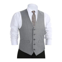 Men's Suit Separate Vest V - neck Adjustable Strap 5Button 2Pockets 202 - 2 Lt Gray - J.Valintin Men's Wear Legend - 202 - 2 - Lt Gray Vest - 36