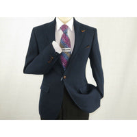 Mens Suit Turkey Flannel Jacket Peak Lapel One Button 20 - 02 Navy Wessi JValintin - J.Valintin Men's Wear Legend - 72079