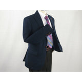 Mens Suit Turkey Flannel Jacket Peak Lapel One Button 20 - 02 Navy Wessi JValintin - J.Valintin Men's Wear Legend - 72079