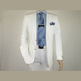 Mens Summer Linen Suit Apollo King Half Lined 2 Button European LN6 White Party - J.Valintin Men's Wear Legend - 93799