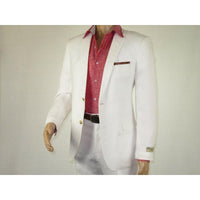 Men's Summer Linen Suit Apollo King Half Lined 2 Button Modern Fit SLN8 White - J.Valintin Men's Wear Legend - 7818