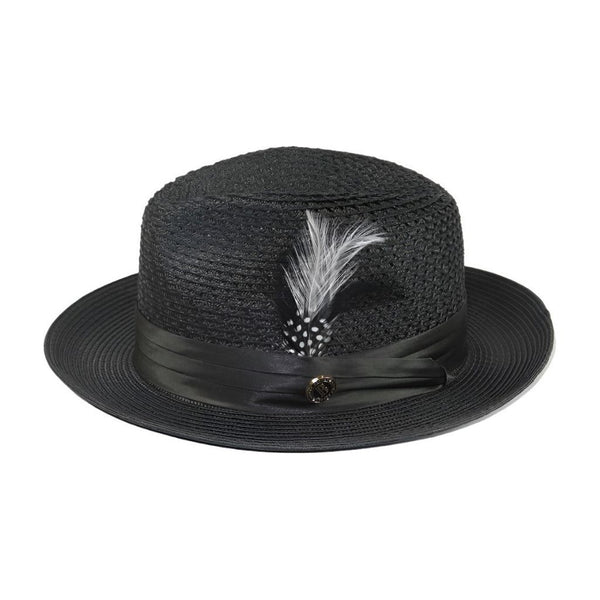 Men's Summer Spring Braid Straw style Hat by BRUNO CAPELO JULIAN JU900 Black - J.Valintin Men's Wear Legend - Ju900 - Black - S