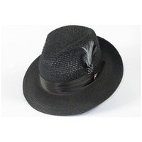 Men's Summer Spring Braid Straw style Hat by BRUNO CAPELO JULIAN JU900 Black - J.Valintin Men's Wear Legend - Ju900 - Black - S