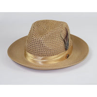 Men's Summer Spring Braid Straw style Hat by BRUNO CAPELO JULIAN JU904 Camel - J.Valintin Men's Wear Legend - Ju904 - Camel - S