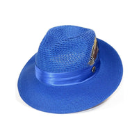 Men's Summer Spring Braid Straw style Hat by BRUNO CAPELO JULIAN JU922 Royal - J.Valintin Men's Wear Legend - 100425