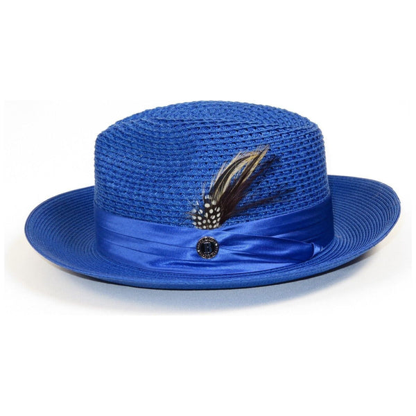 Men's Summer Spring Braid Straw style Hat by BRUNO CAPELO JULIAN JU922 Royal - J.Valintin Men's Wear Legend - 100425