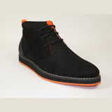 Mens Tayno Modern Chukka Boot Micro Suede Soft Comfortable Cushion Troupe Black - J.Valintin Men's Wear Legend - 99519