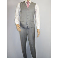 Mens Three Piece Suit Vested VITALI Soft Fabric With Sheen M3090 Stone Gray 3pc - J.Valintin Men's Wear Legend - 93610