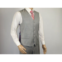 Mens Three Piece Suit Vested VITALI Soft Fabric With Sheen M3090 Stone Gray 3pc - J.Valintin Men's Wear Legend - 93610