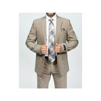 Mens TOMMY HILFIGER Suit Wool Blend 2 Button Side Vent Shark Texture 0106 Tan - J.Valintin Men's Wear Legend - 18253