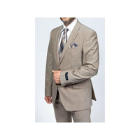 Mens TOMMY HILFIGER Suit Wool Blend 2 Button Side Vent Shark Texture 0106 Tan - J.Valintin Men's Wear Legend - 18253