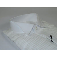 Men's Tuxedo Formal Cotton Shirt Wingtip Steven Land TX702 White French Cuffs - J.Valintin Men's Wear Legend - 26904