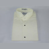 Men's Tuxedo shirt By CLASSIX Wing Tip Formal Pleated Front After Six M00 Ivory - J.Valintin Men's Wear Legend - 20861