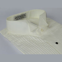 Men's Tuxedo shirt By CLASSIX Wing Tip Formal Pleated Front After Six M00 Ivory - J.Valintin Men's Wear Legend - 20861