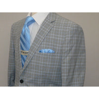 Men's US Polo Sport coat 8911j Black white Hounds - tooth with blue Plaid 42 Long - J.Valintin Men's Wear Legend - 20478