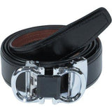 Mens VALENTINI Leather Belt Automatic Adjustable Removable Buckle V506S black - J.Valintin Men's Wear Legend - 92134