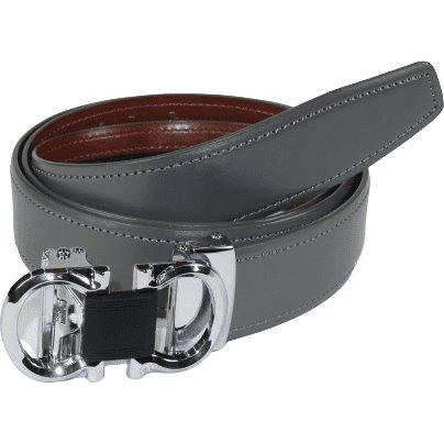 Mens VALENTINI Leather Belt Automatic Adjustable Removable Buckle V506S Gray - J.Valintin Men's Wear Legend - 92133