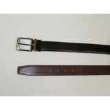 Men's VALENTINI Plain Leather Belt Pin Buckle Reversible SW63 Black or Brown - J.Valintin Men's Wear Legend - SW63 - Black - 34