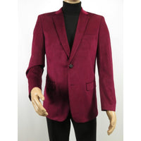 Men's Velvet Sport Coat Jacket by BASSIRI Leonardi J1042 Burgundy - J.Valintin Men's Wear Legend - 92623