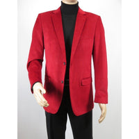 Men's Velvet Sports Coat Grammy Amy Award BASSIRI , LEONARDI J1042 Christmas Red - J.Valintin Men's Wear Legend - 92647