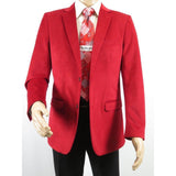 Men's Velvet Sports Coat Grammy Amy Award BASSIRI , LEONARDI J1042 Christmas Red - J.Valintin Men's Wear Legend - 92647