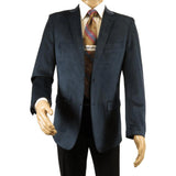 Men's Velvet Sports Coat Grammy Amy Award By BASSIRI , LEONARDI J1042 Navy Blue - J.Valintin Men's Wear Legend - 92659