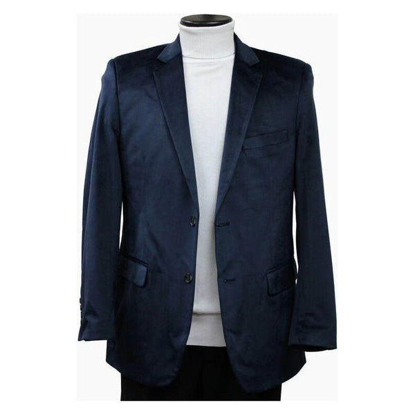 Men's Velvet Sports Coat Grammy Amy Award By BASSIRI , LEONARDI J1042 Navy Blue - J.Valintin Men's Wear Legend - 92659