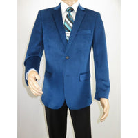 Men's Velvet Sports Coat Grammy Amy Award By BASSIRI , LEONARDI J1042 Royal Blue - J.Valintin Men's Wear Legend - 92653