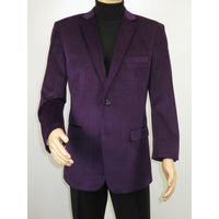 Men's Velvet Sports Coat Grammy Amy Award By BASSIRI , LEONARDI Style J1042 Plum - J.Valintin Men's Wear Legend - 92635