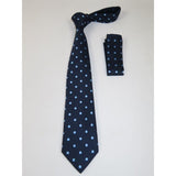 Men's Woven Tie Hankie Set J.Valintin Private Collection R48 Navy Polka Dot - J.Valintin Men's Wear Legend - 95552