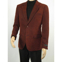 Men's Zacchi Sport Coat Patch Elbow Chenille Velveteen Bryan Cognac Rust - J.Valintin Men's Wear Legend - Bryan - Cognac - M