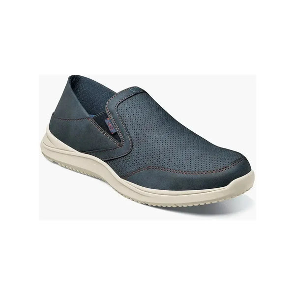 Nunn Bush Conway EZ Moc Toe Slip On Casual Shoes Navy Multi 85062 - 492 - J.Valintin Men's Wear Legend - 85062 - 492 - 7 M